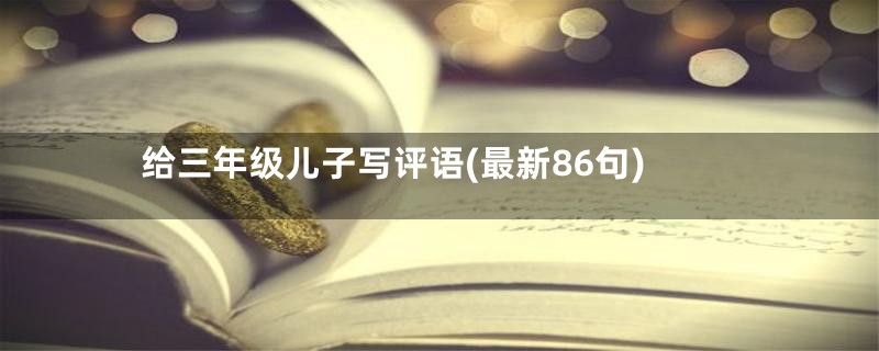 给三年级儿子写评语(最新86句)